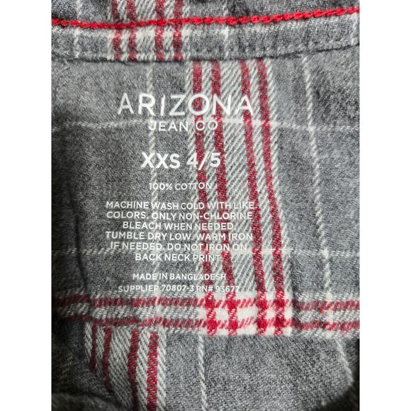 Arizona xxs 4/5 boy's long sleeve button up flannel shirt - Picture 5 of 5